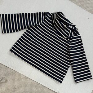 Kate Spade Navy and Cream Striped 3/4 sleeve top